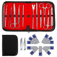 22-Piece Dissection Kit Stainless Steel Complete Set with Practical Case for Students Teachers