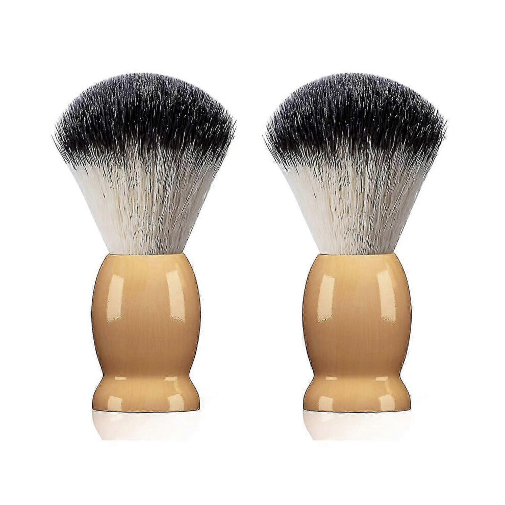 Solid Wood Handle Shaving Brush for Men, Dense Bristles for Rich Lather and Comfortable Shave, 4 Inch Length