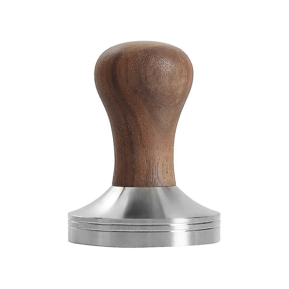 51mm Espresso Tamper with Ergonomic Wood Handle, Stainless Steel Base for Uniform Pressure