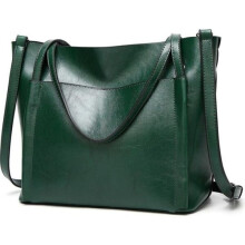 Leather Tote Bag of Oil Waxed Leather, 29cm Large Capacity with Multiple Compartments, Crossbody Shoulder Bag for Everyday Work Travel