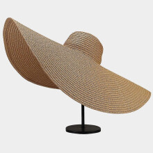 Wide Brim Straw Hat with Cute Decoration, Lightweight Breathable Mesh for Beach, Poolside, Vacation