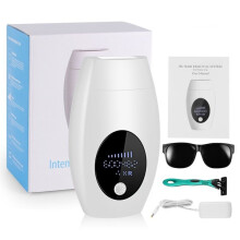 Laser Hair Removal Machine, 8 Adjustable Energy Levels for Face Body, 600K Flashes Long-Lasting Hair Reduction with Protective Glasses