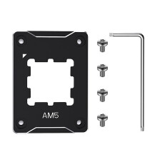 Aluminium Alloy CPU Contact Frame compatible with AMD AM5, Black Anti-Bending Bracket, Improves CPU Cooling