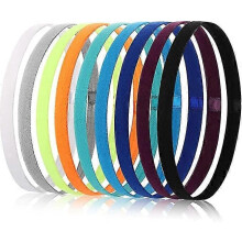 Antislip siliconen sporthoofdband voor fitnessworkouts, set van 9 elastische zweetbanden in diverse kleuren voor mannen en vrouwen
