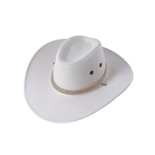 Verstelbare leren cowboyhoed voor heren met brede rand voor buitenritten