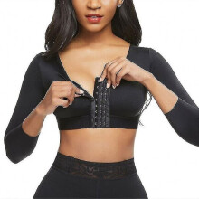 Shapewear Top with Adjustable Front Closure, 3/4 Sleeves & Back Support for Post-Surgery and Daily Posture Correction