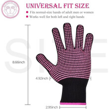 Thermal Protective Gloves with Silicone Dots, 250 Heat Resistant for Hair Tools, 2pcs Set, Flexible Comfortable for Home Styling