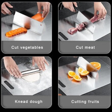 34x23cm Kitchen Chopping Board Titanium Alloy Double Sided Lightweight for Meat Vegetables Easy Hang Non-Slip