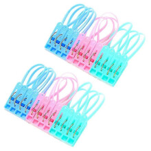 Wasknijpers met winddicht touw, 36 duurzame plastic wasknijpers, antislip fijne tandgrip voor veilig drogen.