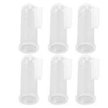 Set di 6 spazzoline per dita per neonati, in silicone, sicure, diametro interno di 1,8 cm