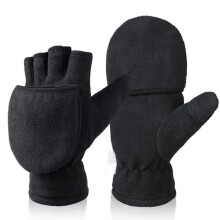Winterhandschoenen die ook als wanten gedragen kunnen worden, gemaakt van polarfleece en geïsoleerd, voor dames en heren, ideaal voor wintersporten.