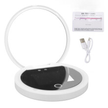Handheld UV Detection Mirror for Checking Sunscreen Makeup Removal, 2x Magnifying Cosmetic Mirror, Portable ABS Design