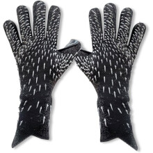 Luvas de Goleiro Juvenil com Envoltório de Polegar de Corte Negativo, Grip em Todos os Climas e Costas de Lycra Respirável, Tamanho 8 na Cor Preta