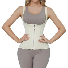 Women's Slimming Corset with Front Zipper Design, Breathable Elastic Fabric for Workout Support Posture