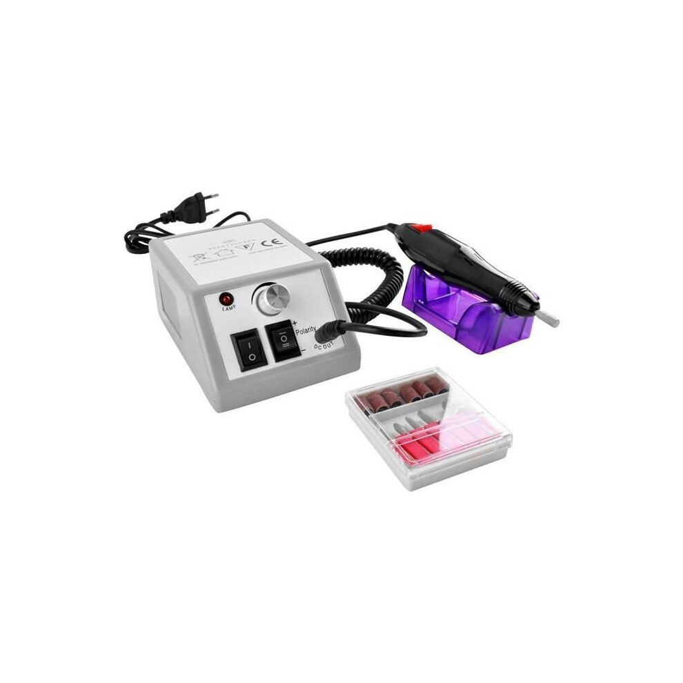 Professional Nail File Machine with 6 Attachments, 20000 RPM Adjustable Speed Non-Slip Base for Time-Saving Nail Care