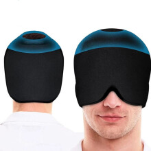 Fascia per capelli in gel reversibile a 360 per terapia caldo/freddo contro mal di testa, sollievo dall'emicrania, maschera per occhi riutilizzabile