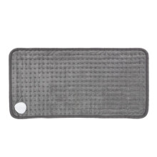 Cuscino elettrico a riscaldamento rapido per spalle e schiena, grande 60x30 cm con rivestimento in velluto di cristallo e 10 impostazioni di calore.