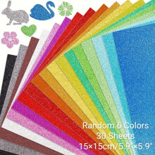 Schimmerndes Kartonpapier, 30 Blatt, quadratisch, stabil, für Scrapbooking und Partydekoration, mit farbigem Glitzer