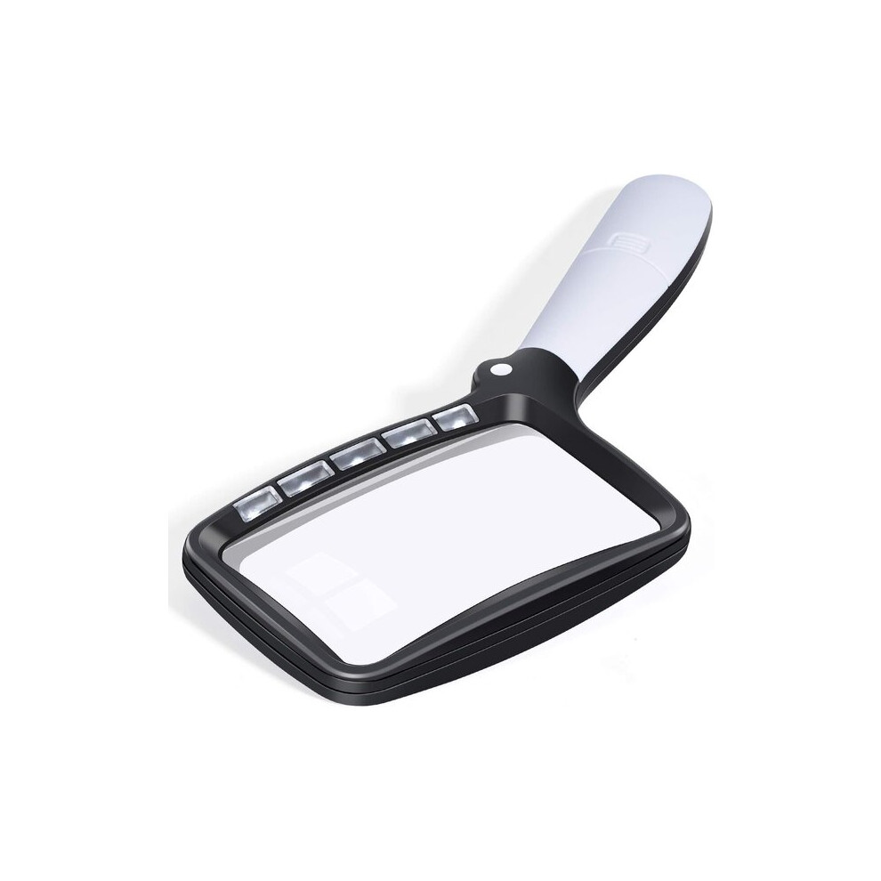 Light Magnifying Glass, Dimmable Led Reduces Eye Strain, Foldable Design For Elderly Hobbyists, 2X Magnification For Books Details