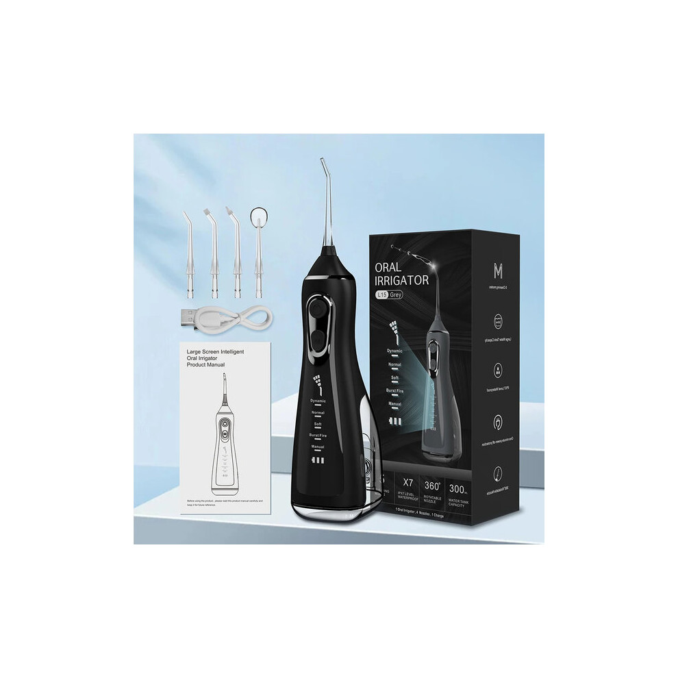 Oral Irrigator with 5 Modes IPX7 Waterproof 360 Rotating Nozzle for Effective Teeth Cleaning