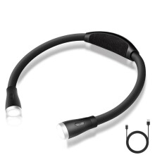 Nachtlampje met 3 helderheidsniveaus, 3 kleurtemperaturen, 9 standen, flexibele zwanenhals, handsfree voor lezen in het donker.