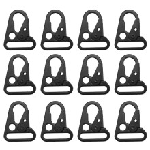 Zinc Alloy Carabiner Hook for Backpack and Keys, 12 Black Smooth Edge Clips, Rust Resistant for Hiking Travel Daily Commute
