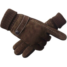 Bruine suède winterhandschoenen voor heren met touchscreen-antislipcoating en comfortabele, huidvriendelijke voering voor smartphonegebruik.