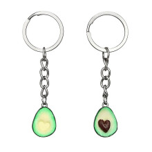 Portachiavi in metallo a forma di avocado, set di 2 portachiavi per coppie, design carino e resistente per borse, chiavi dell'auto, regalo per amici