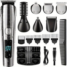 Precision Hair Trimmer Set with Nose Ear Trimmer Attachments, USB Charging and Cordless Design for Personal Care