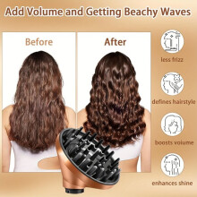 Universal Hair Dryer Diffuser, Anti-Overdrying Design Prevents Damage, for Natural Curls and Volume on Caramel Textured Hair