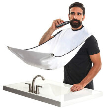 Shaving Apron with Suction Cup Fixation to Prevent Hair Loss, Reusable Hair Catcher Cape for Men's Grooming, 110 x 70 cm