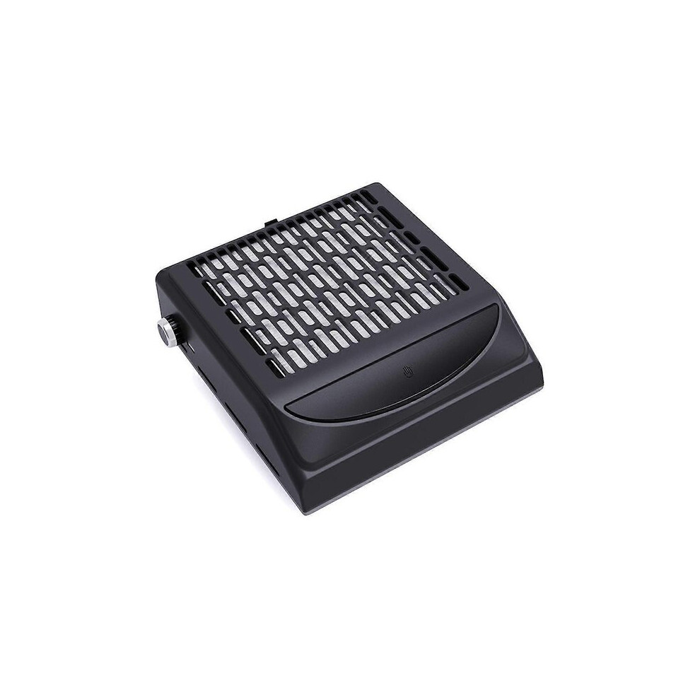 Black Nail Dust Collector With Replaceable Filter Adjustable Speed, 4500 Rpm Suction For Dust-Free Manicure, 220V Eu Plug, Plastic Design