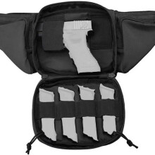 Marsupio tattico con pannelli MOLLE, 6 cinghie interne, 20x15x9 cm, resistente poliestere 600D, regolabile.
