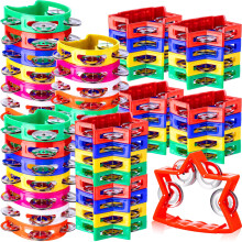 Bulk 50Pack Plastic Hand Tambourine Set, Bright Jingle Sound, Multicolor for Parties and Classroom
