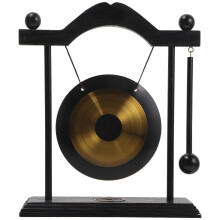 Feng Shui Brass Gong with Stand and Mallet Chinese Traditional Desk Bell
