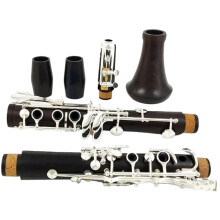 Professional 17 Keys Grenadilla Wood Bb Clarinet with Silver Plated Keys and Warm Focused Tone