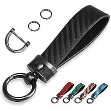 Portachiavi antifurto per auto in pelle microfibra, clip in lega di zinco, design effetto fibra di carbonio.