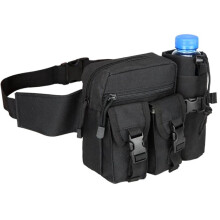 Heuptas met afneembaar flessenvak, dubbele ritsvakken, verstelbare riem van 65-100 cm, duurzame polyester tactische tas voor mannen