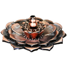 Flowback Incense Insert Plate, Creative Sansheng Antique Sandalwood Stove, MultiPurpose Lotus Flower Design