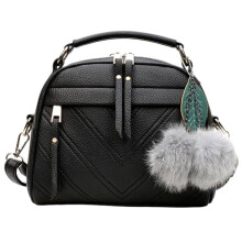 Borsa da donna con doppie tasche con cerniera, tracolla regolabile in ecopelle, dettagli color oro, dimensioni compatte 18 cm x 22 cm.