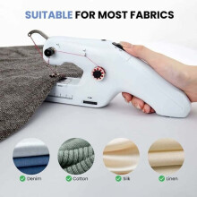 Portable Sewing Machine with Fixed Bobbin Thread, Handheld for Cotton Denim Fabrics, Home DIY Projects