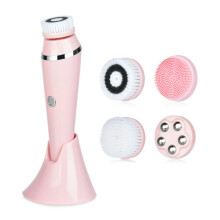 Electric Facial Cleansing Brush, 4-in-1 Portable Device with Silicone Brush Head for Deep Cleansing and Facial Massage