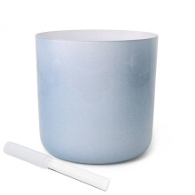 6 Inch Blue Gradient Crystal Singing Bowl 432Hz A Note with Striker and ORing for Meditation
