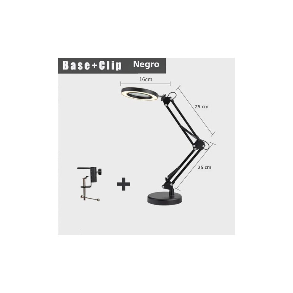 Light Dimmable Led Magnifying Lamp With Stepless Ing, 5X Magnifying Glass & 3 Modes