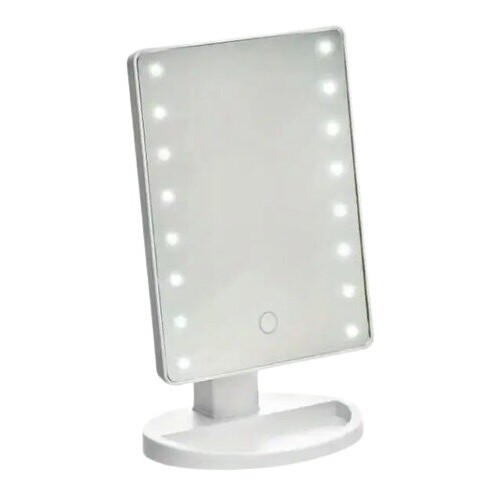 LED Vanity Mirror with Daylight Simulation LED Lights, Touch Control, 180 Adjustable Viewing Storage Shelf for Makeup Application