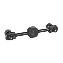 Robuuste adapter van aluminiumlegering voor campingfornuizen met dubbele uitgang voor meerdere apparaten, geschikt voor buitengebruik.
