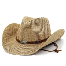 Cappello di paglia per uomo e donna, circonferenza testa 56-58 cm con tesa larga 7 cm, profondità 12 cm, protezione solare per attività all'aperto.