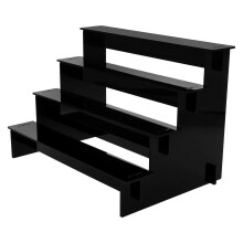 Acryl parfumrek met 3 lagen, zwart, make-up organizer voor huidverzorgingsproducten, geschikt voor op de kaptafel of in een kast.