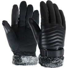 Touchscreenhandschoenen voor heren met thermische isolatie, antislip handpalm voor smartphones en tablets, verstelbare polsband