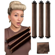 No Heat Hair Curlers 1 Inch, 3-Pack Velvet Flexi Rods for Overnight Styling, Heatless Curls Without Clips or Bobby Pins, Air Dry Curling Wand Set